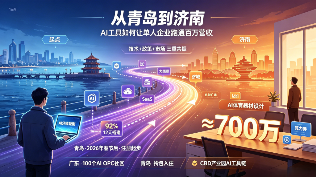 从青岛到济南：AI工具如何让单人企业跑通百万营收